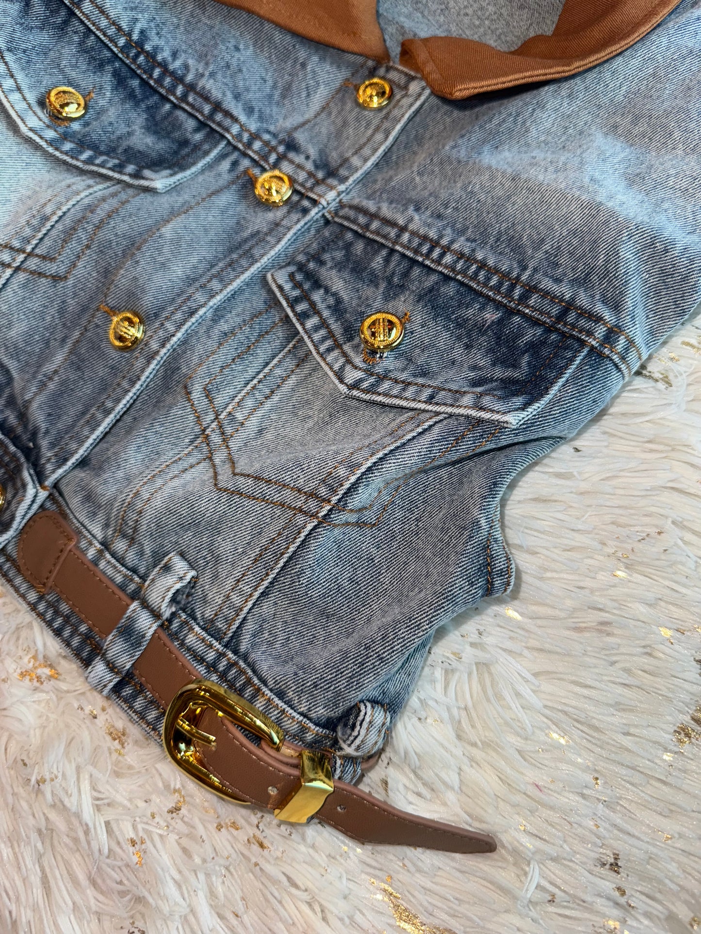 CHALECO WEST DENIM CAFÉ