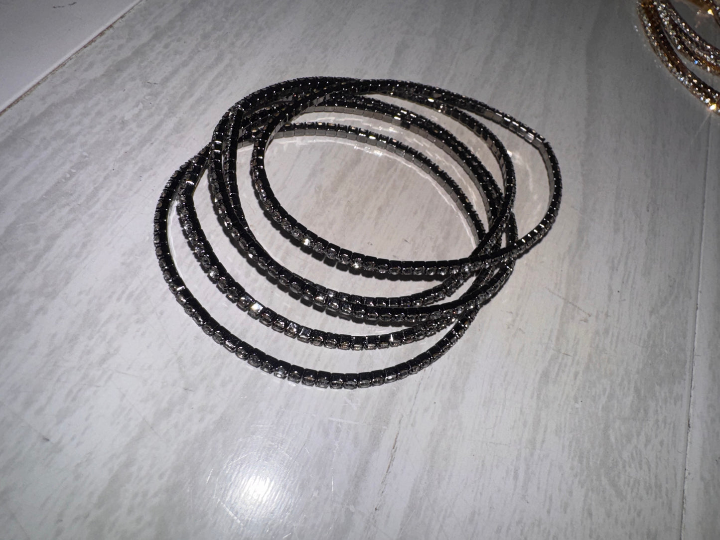 PULSERA MULTI SPARKLE GRIS/PLATA