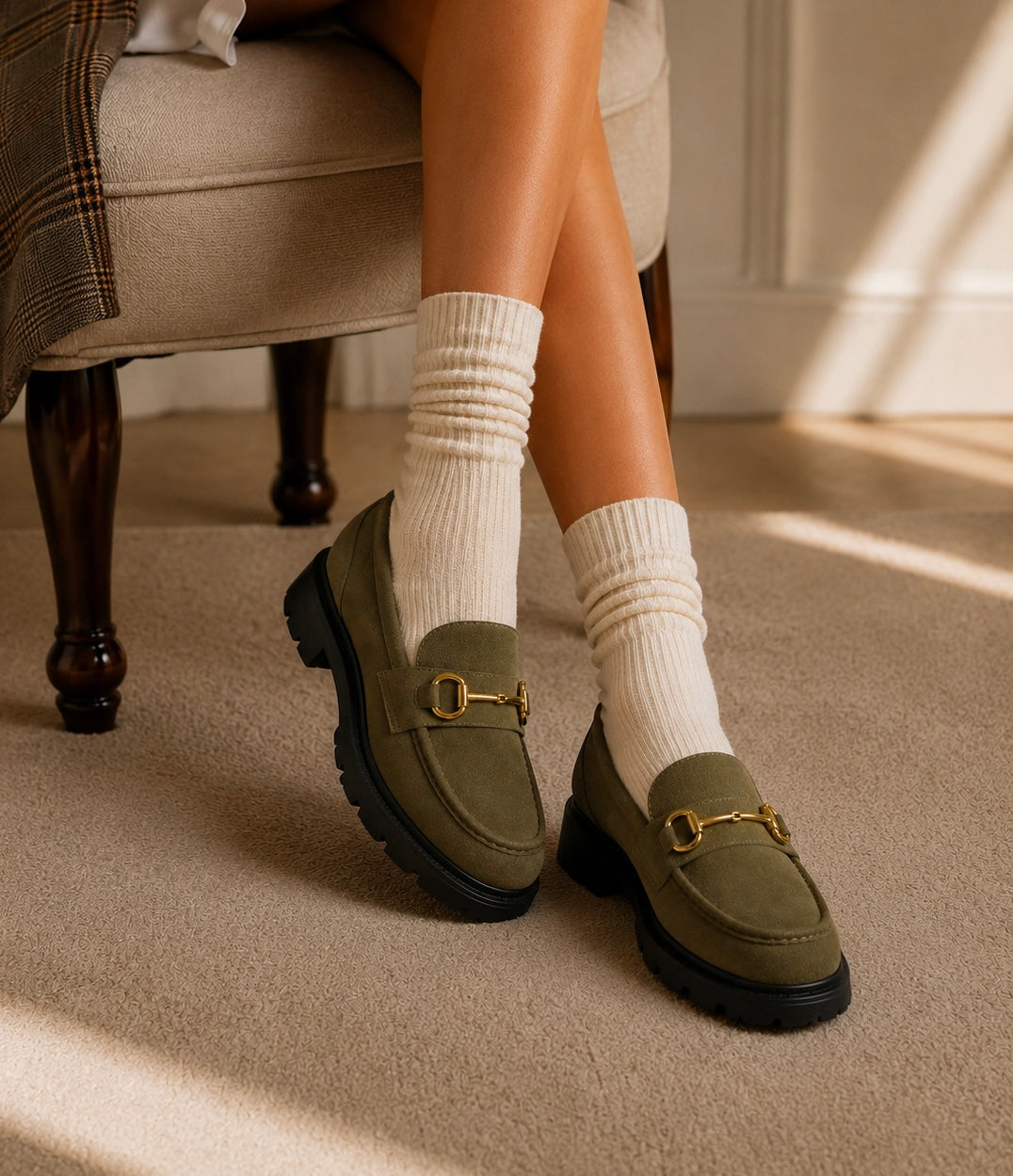 MOCASIN GUILTY GAMUZA OLIVO