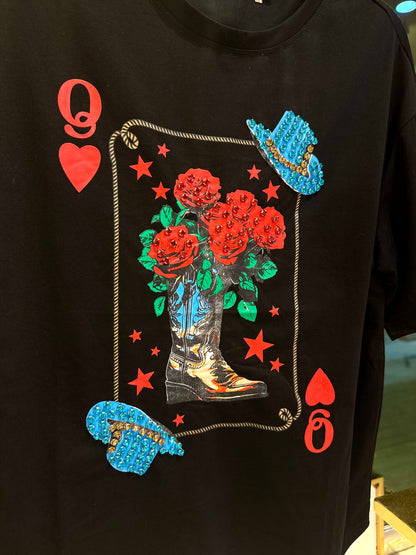 PLAYERA CARTA VAQUERA FLORES