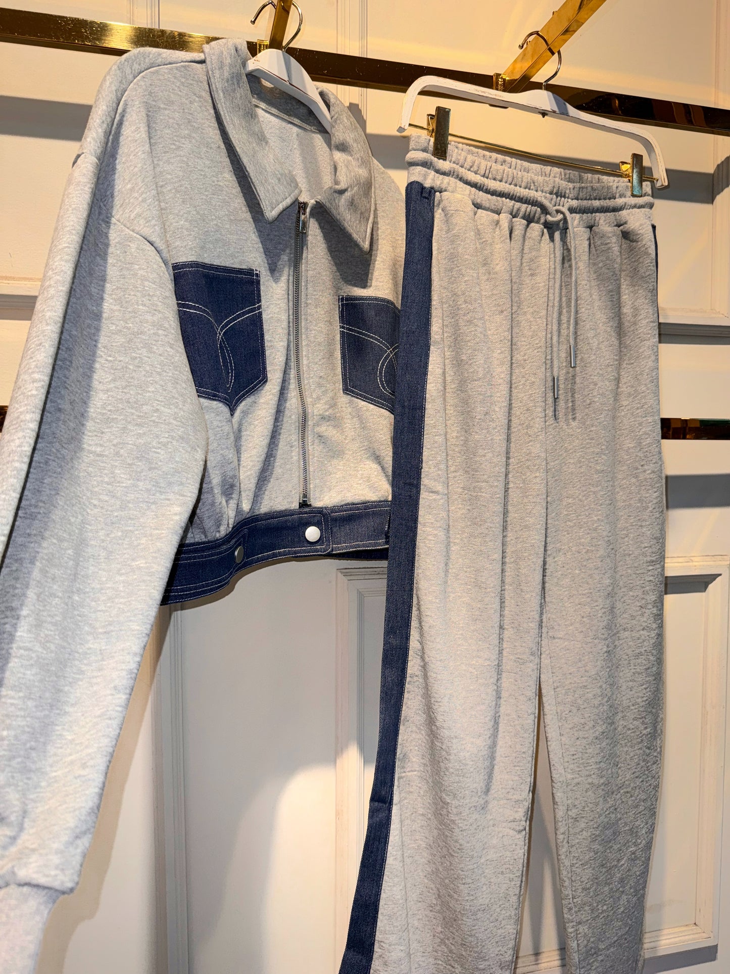 SET DARA DENIM GRIS CLARO