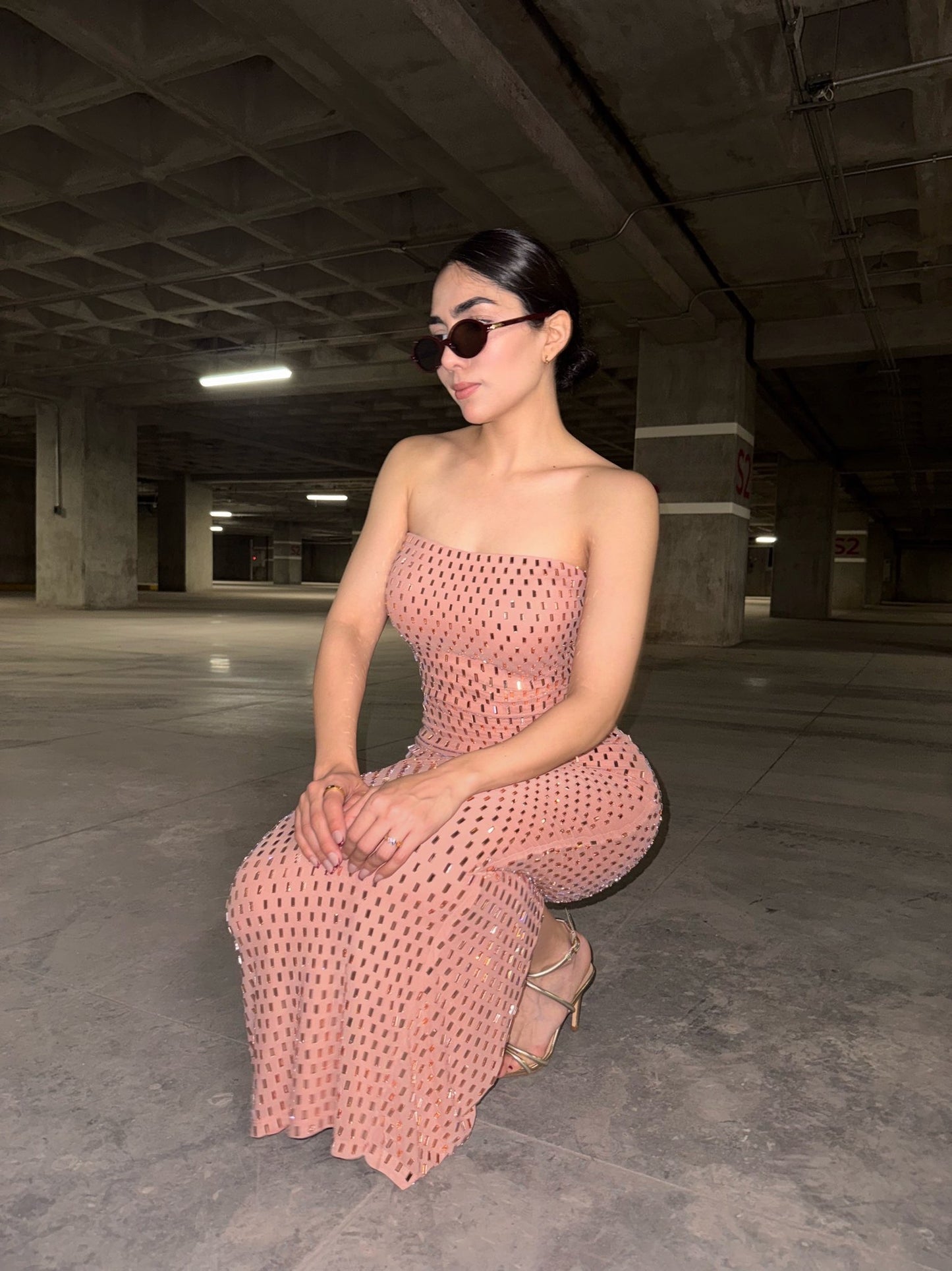 VESTIDO VINA STRAPLESS STONES