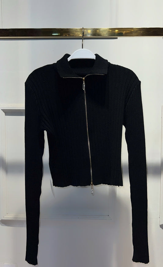 SUETER ZIPER PIEDRAS NEGRO