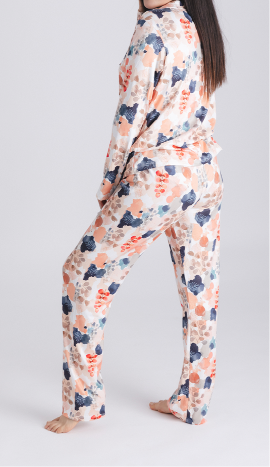 PIJAMA PANTALÓN FLORES OTOÑO