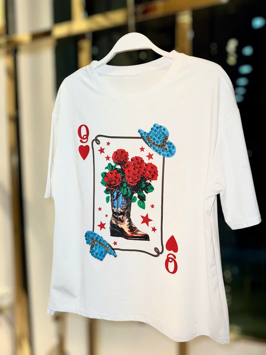 PLAYERA CARTA VAQUERA FLORES