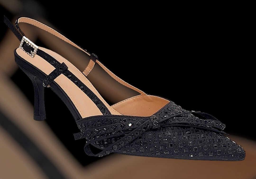 ZAPATILLA STILETTO LOW PIEDRAS -VELLA VERDE