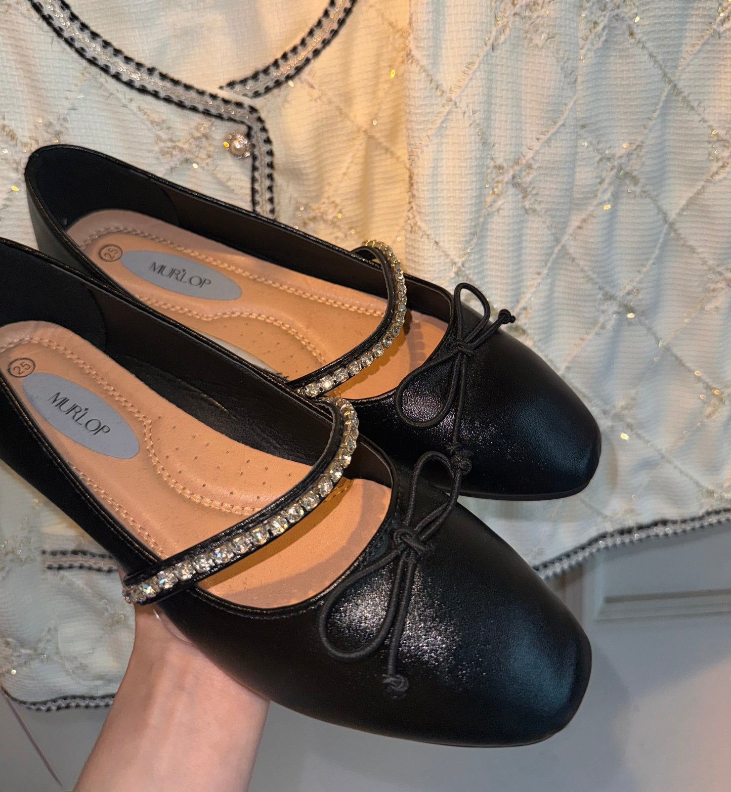 BALLERINA METALIC NEGRO