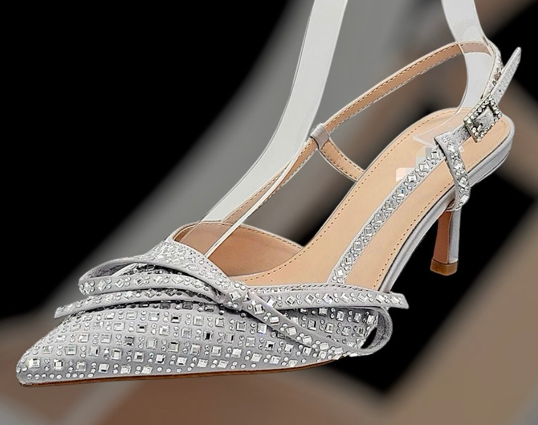 ZAPATILLA STILETTO LOW PIEDRAS -VELLA VERDE