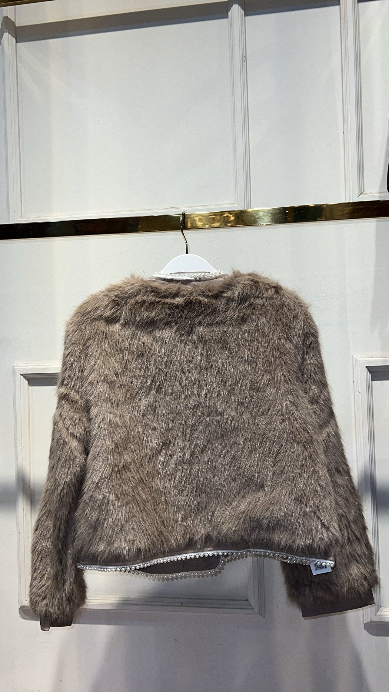 ABRIGO  PELUCHE PERLAS CAMEL