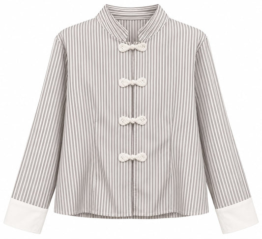 BLUSA TAYLOR LINEAS BLANCO