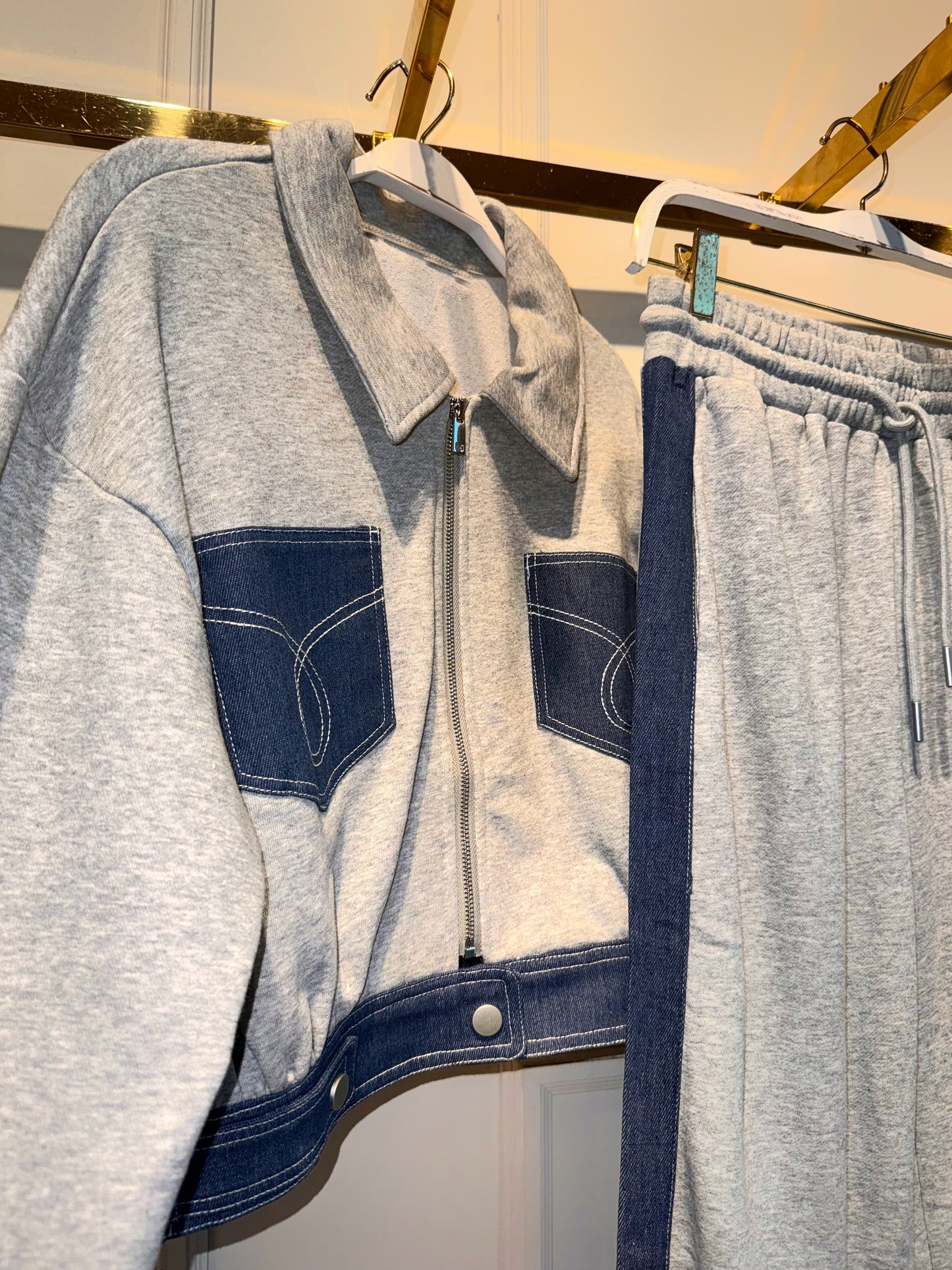 SET DARA DENIM GRIS CLARO