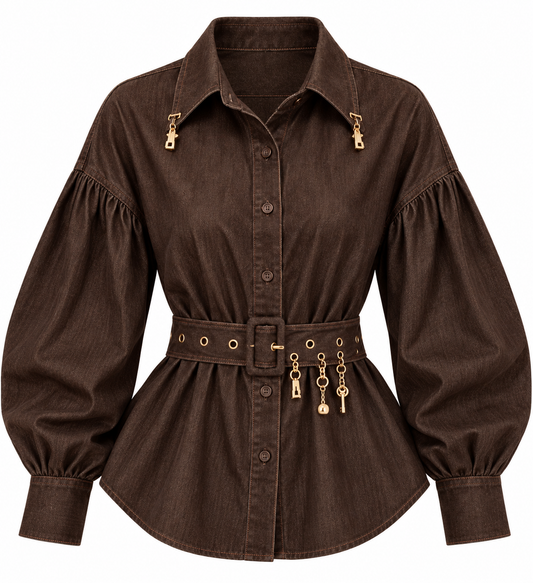 BLUSA JACKET DENIM EMMA CAFÉ