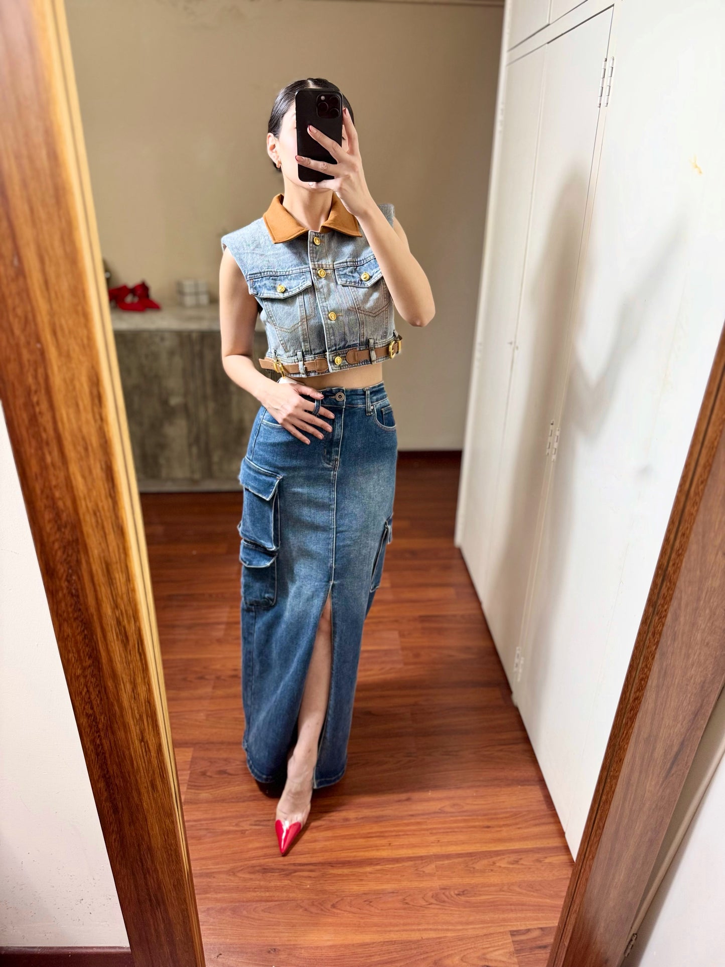 CHALECO WEST DENIM CAFÉ