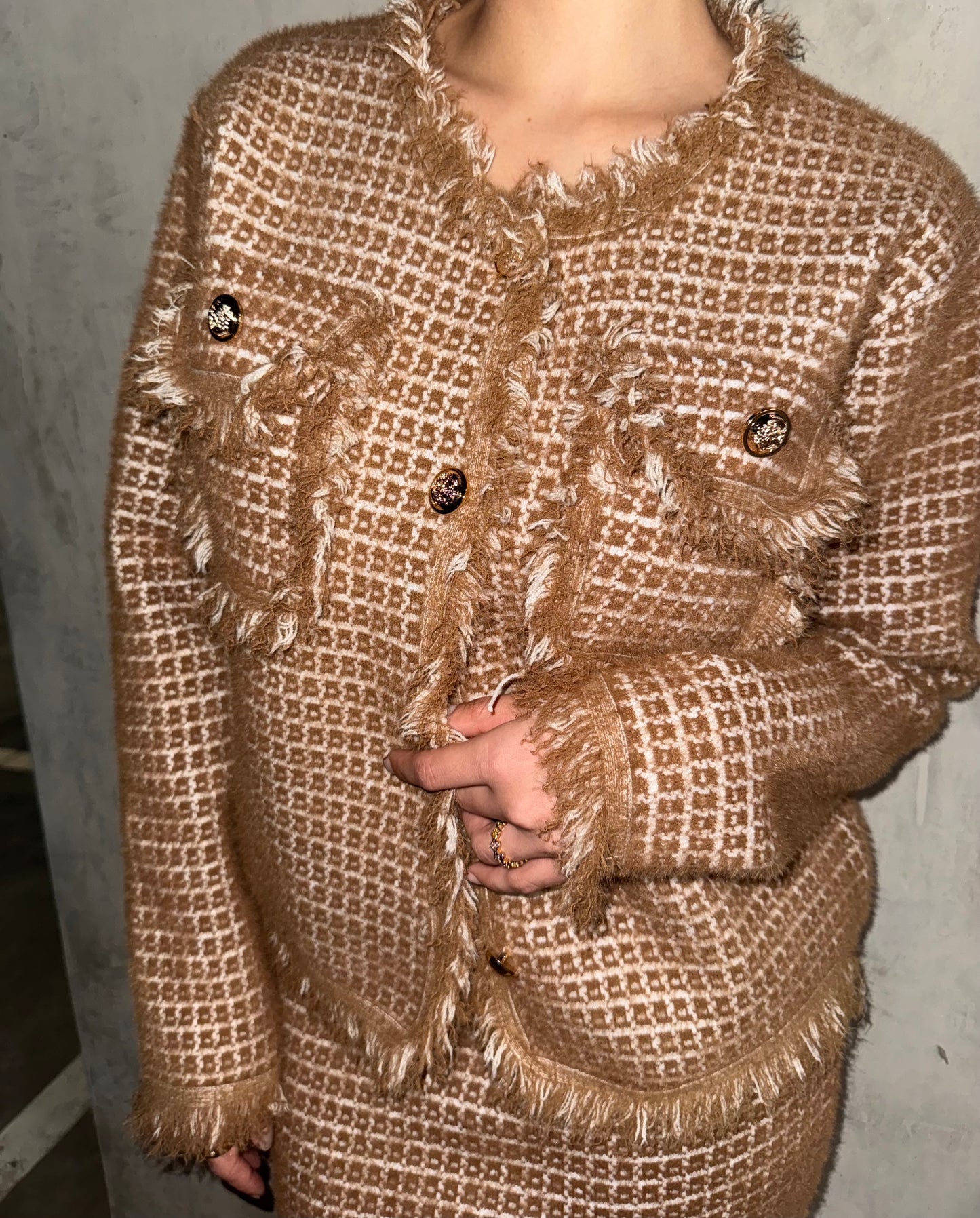 SET TWEED EMILIA  CAMEL