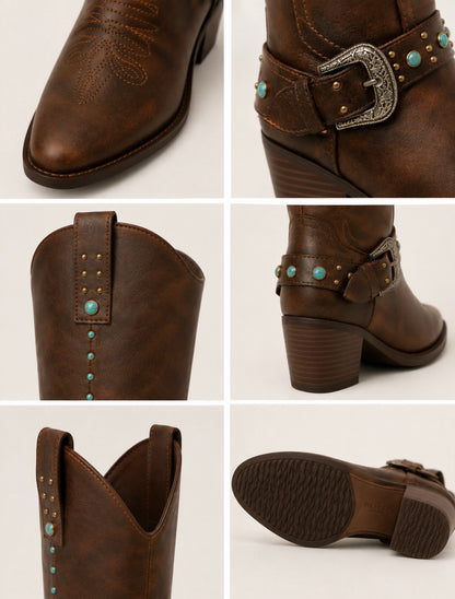 BOTA VAQUERA EMILIA TURQUESA