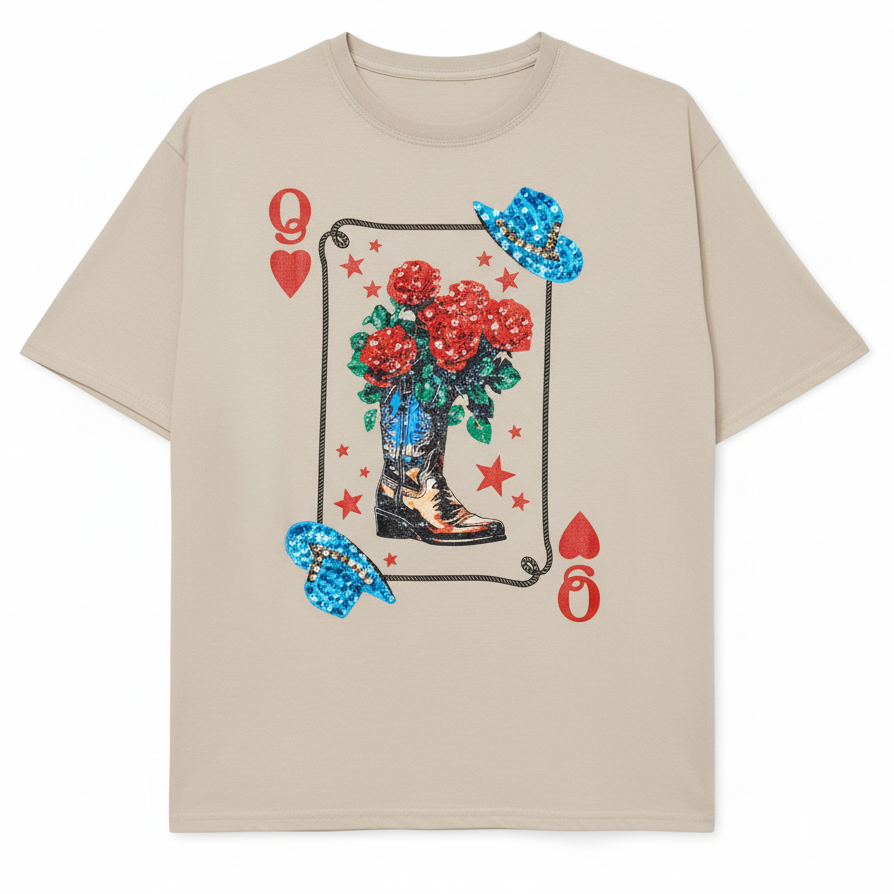 PLAYERA CARTA VAQUERA FLORES