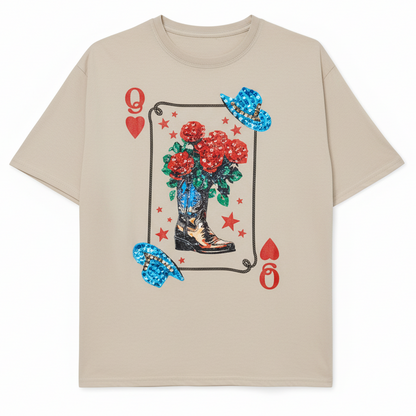 PLAYERA CARTA VAQUERA FLORES