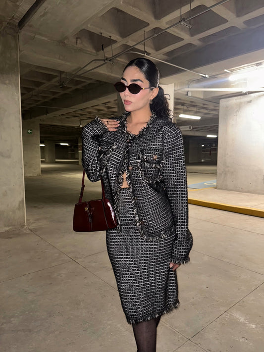 SET TWEED EMILIA NEGRO