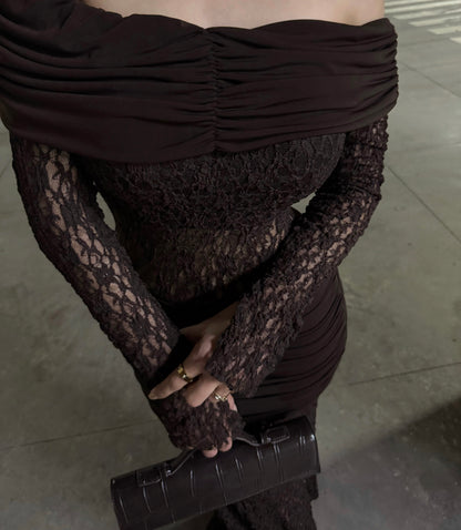 VESTIDO KIM ENCAJE CHOCOLATE