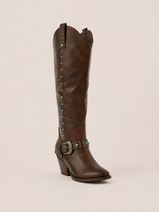 BOTA VAQUERA EMILIA TURQUESA