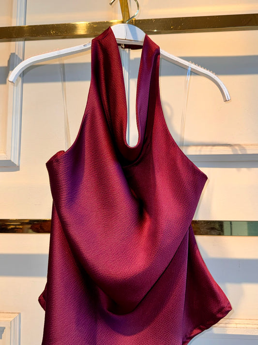 BLUSA SATIN OLIVIA VINO