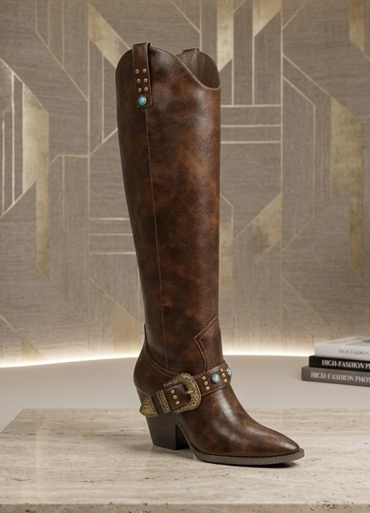 BOTA VAQUERA EMILIA TURQUESA