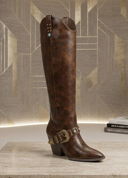 BOTA VAQUERA EMILIA TURQUESA