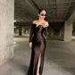 VESTIDO ORIANA CHOCOLATE STONES MAXI