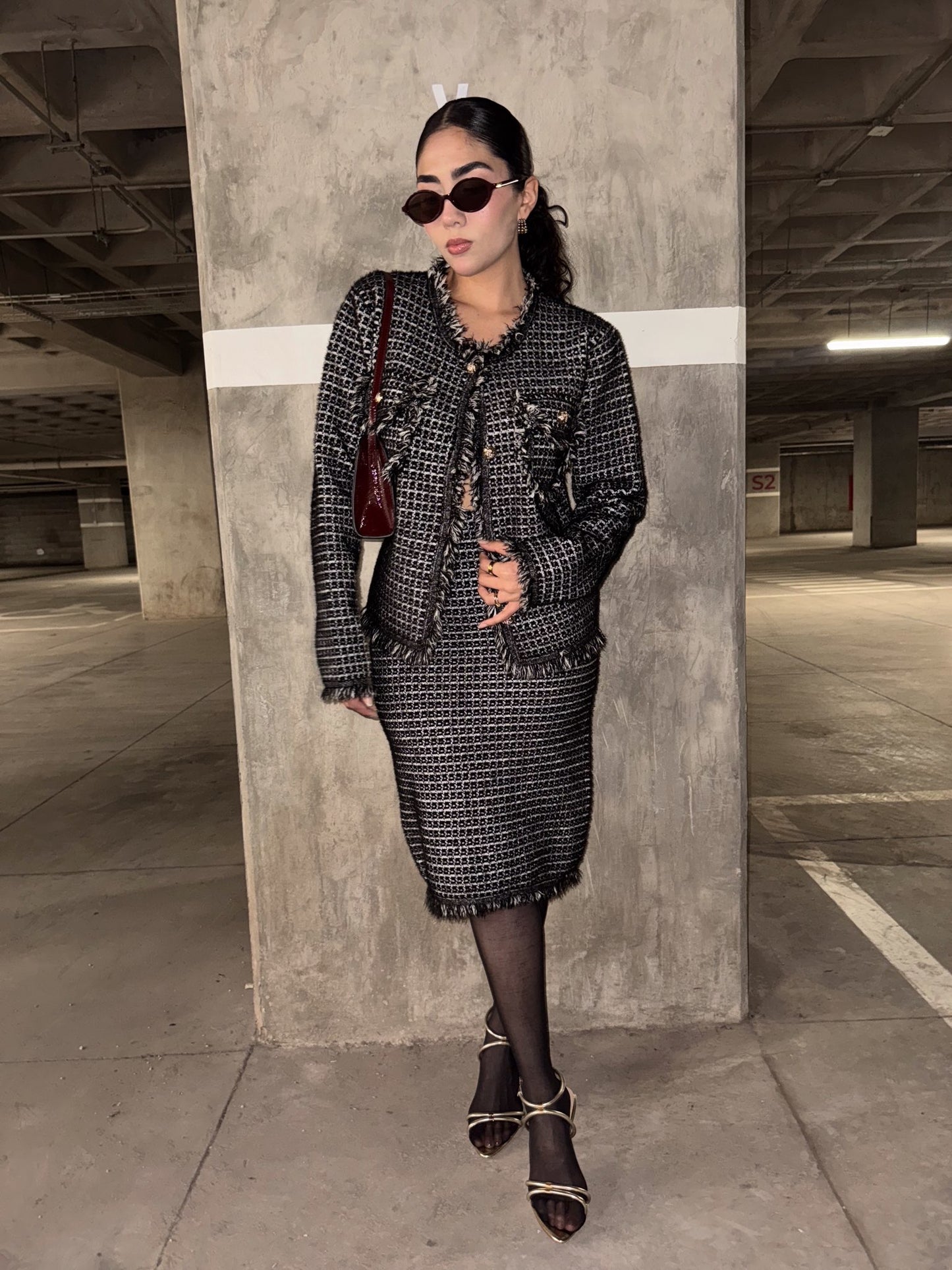 SET TWEED EMILIA  NEGRO