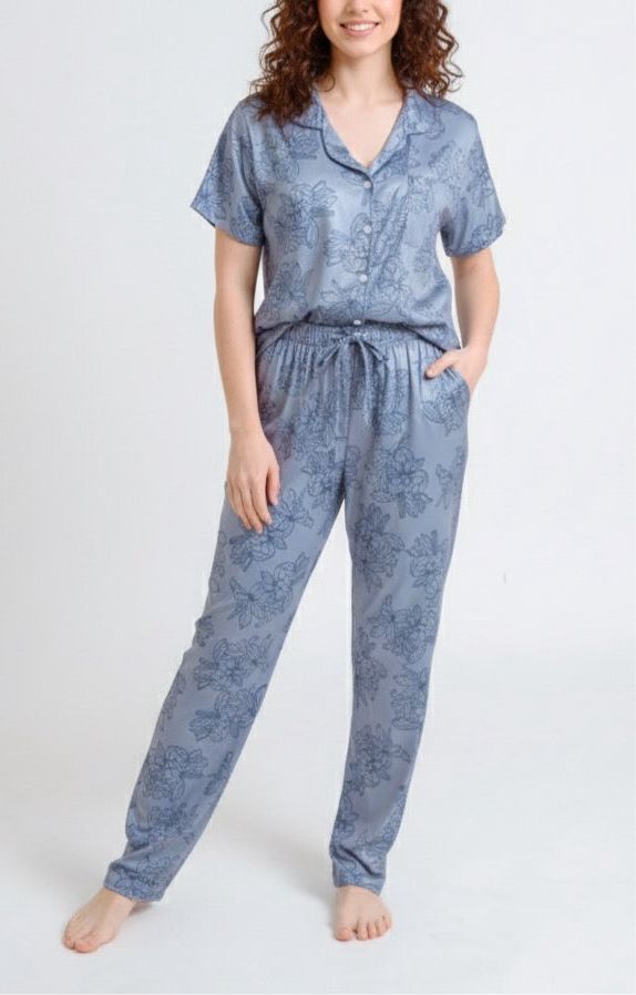 PIJAMA PANTALÓN BOCETOS AZUL