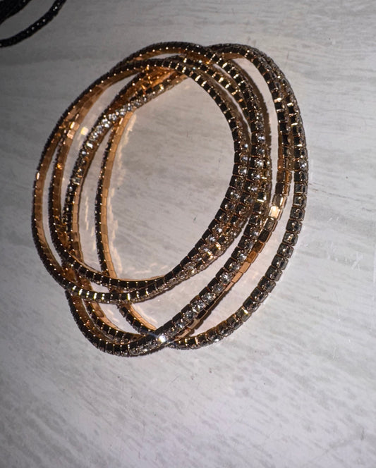 PULSERA MULTI SPARKLE DORADO