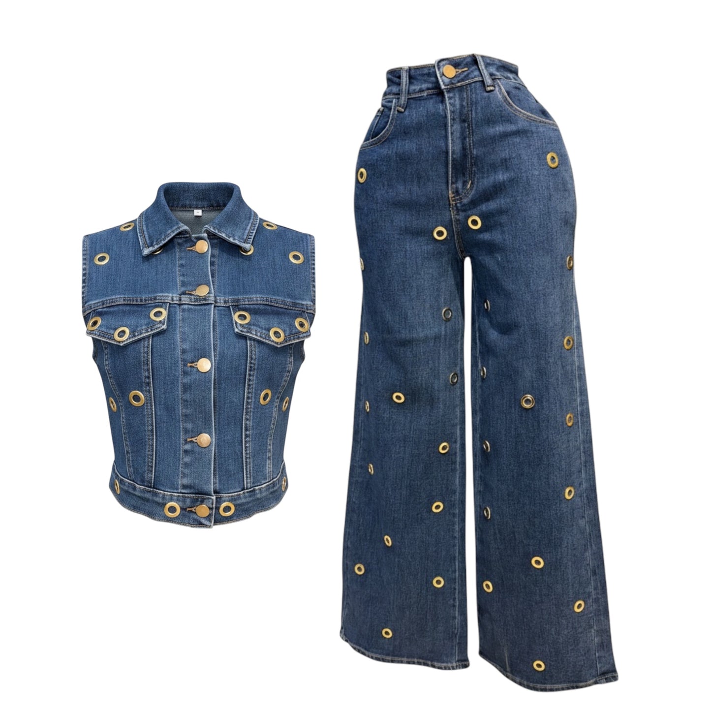 SET VESPER DENIM OJALES -OBSCURO