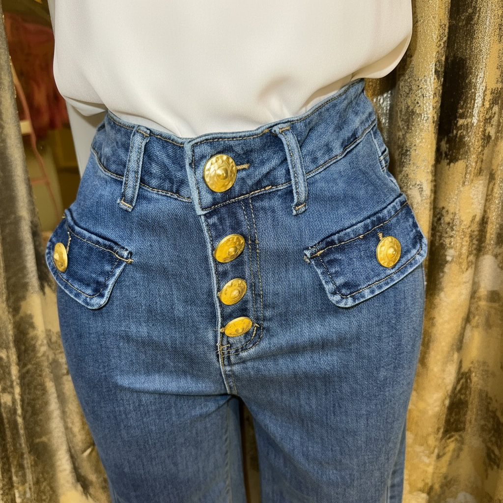 JEANS DINASTY BOTON DORADO