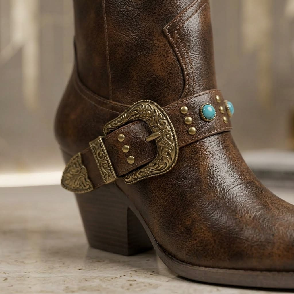 BOTA VAQUERA EMILIA TURQUESA