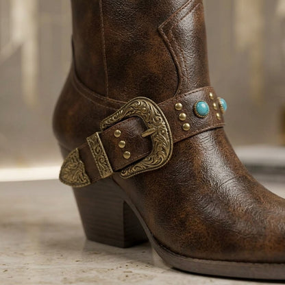 BOTA VAQUERA EMILIA TURQUESA