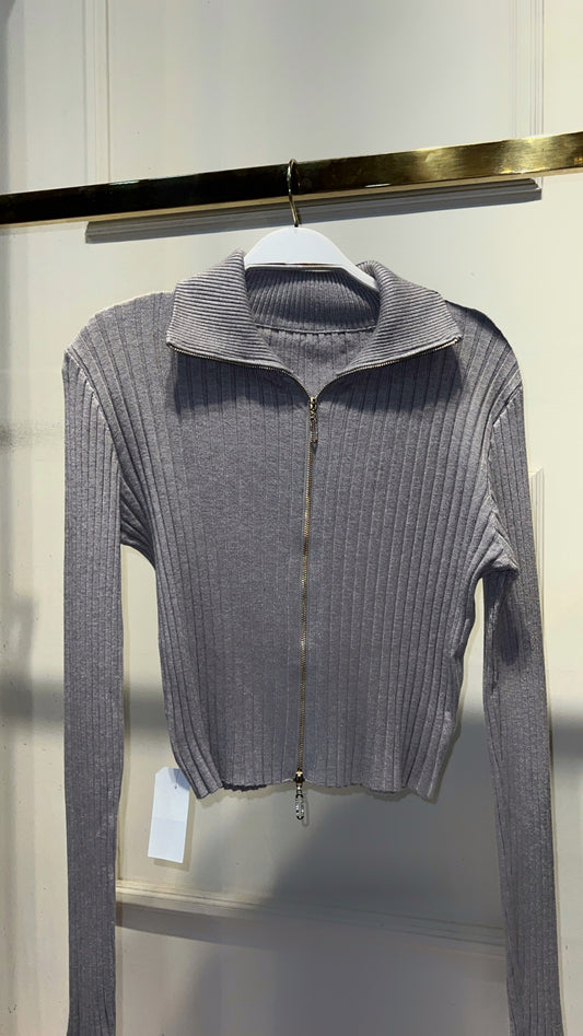 SUETER ZIPER PIEDRAS GRIS