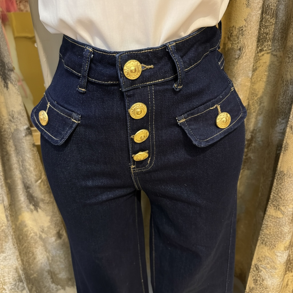 JEANS DINASTY BOTON DORADO