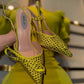 ZAPATILLA STILETTO LOW PIEDRAS -VELLA VERDE