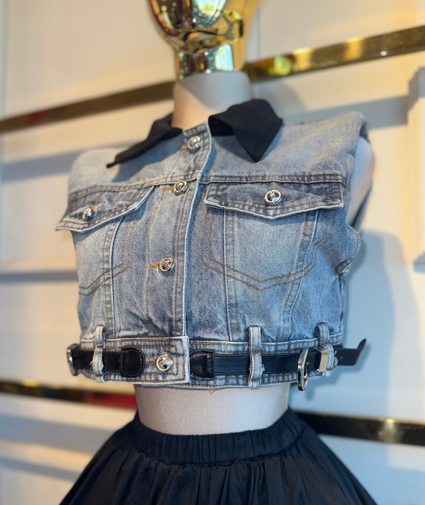 CHALECO WEST DENIM NEGRO