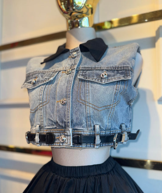 CHALECO WEST DENIM NEGRO