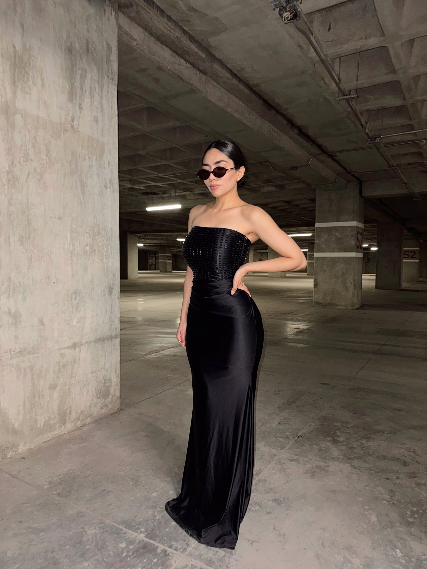 VESTIDO KATHY  STONES STRAPLESS