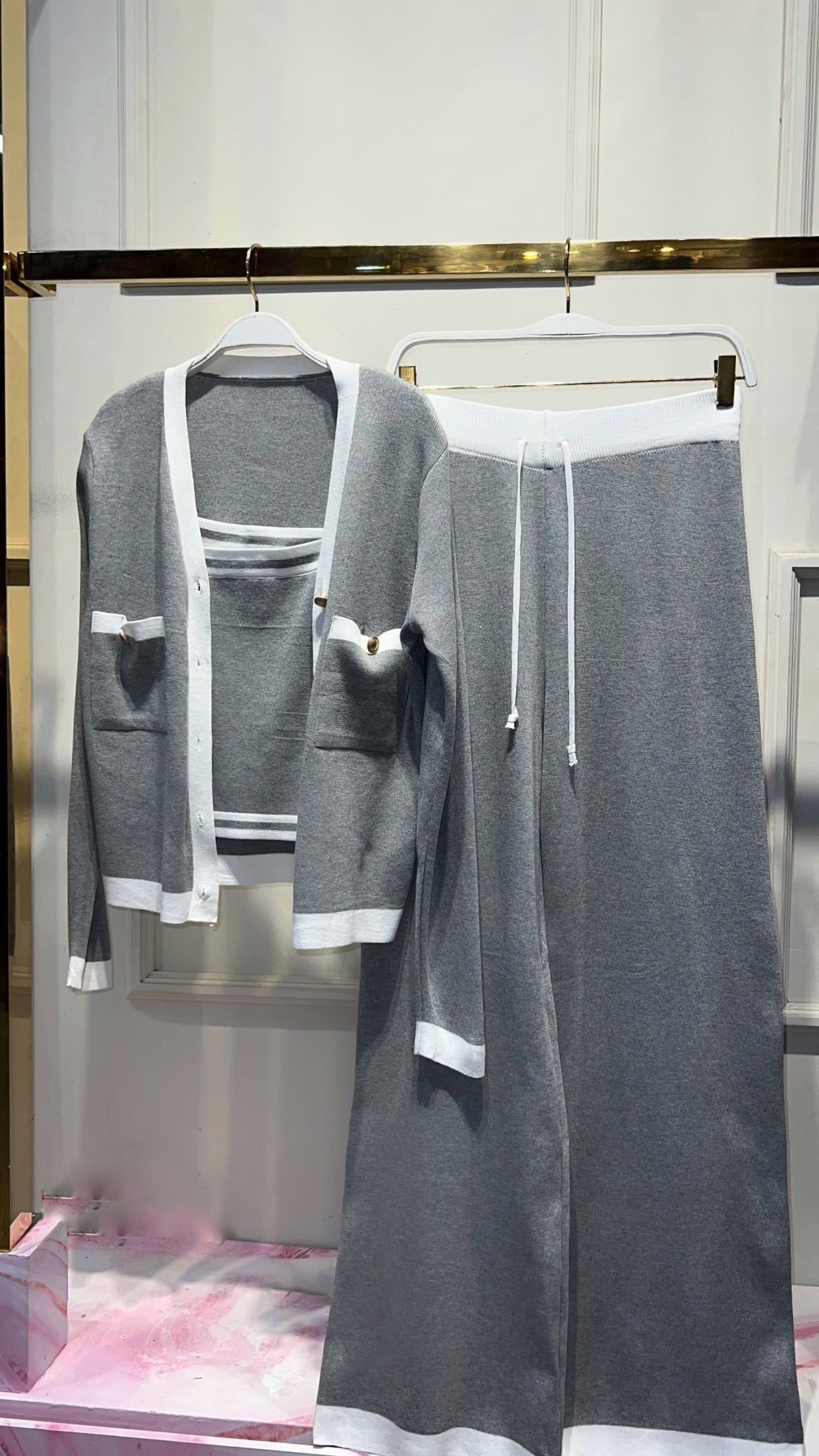 SET PUNTO 3 PIEZAS GRIS