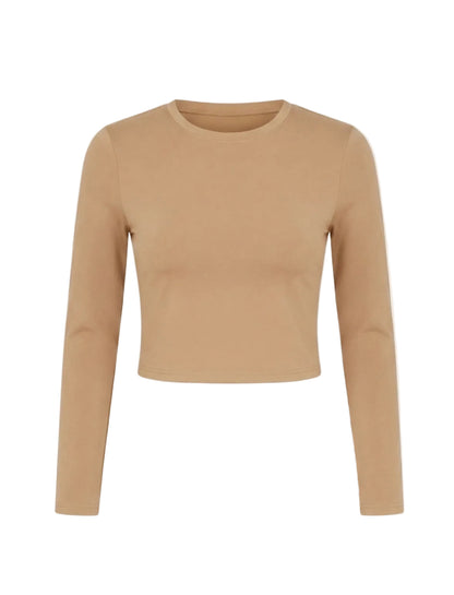 BLUSA SOFT MANGA LARGA NUDE