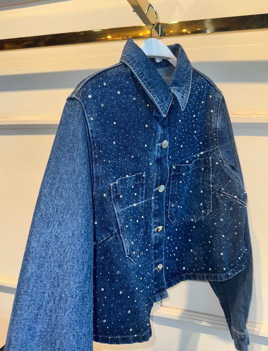 DENIM JACKET STONE AZUL