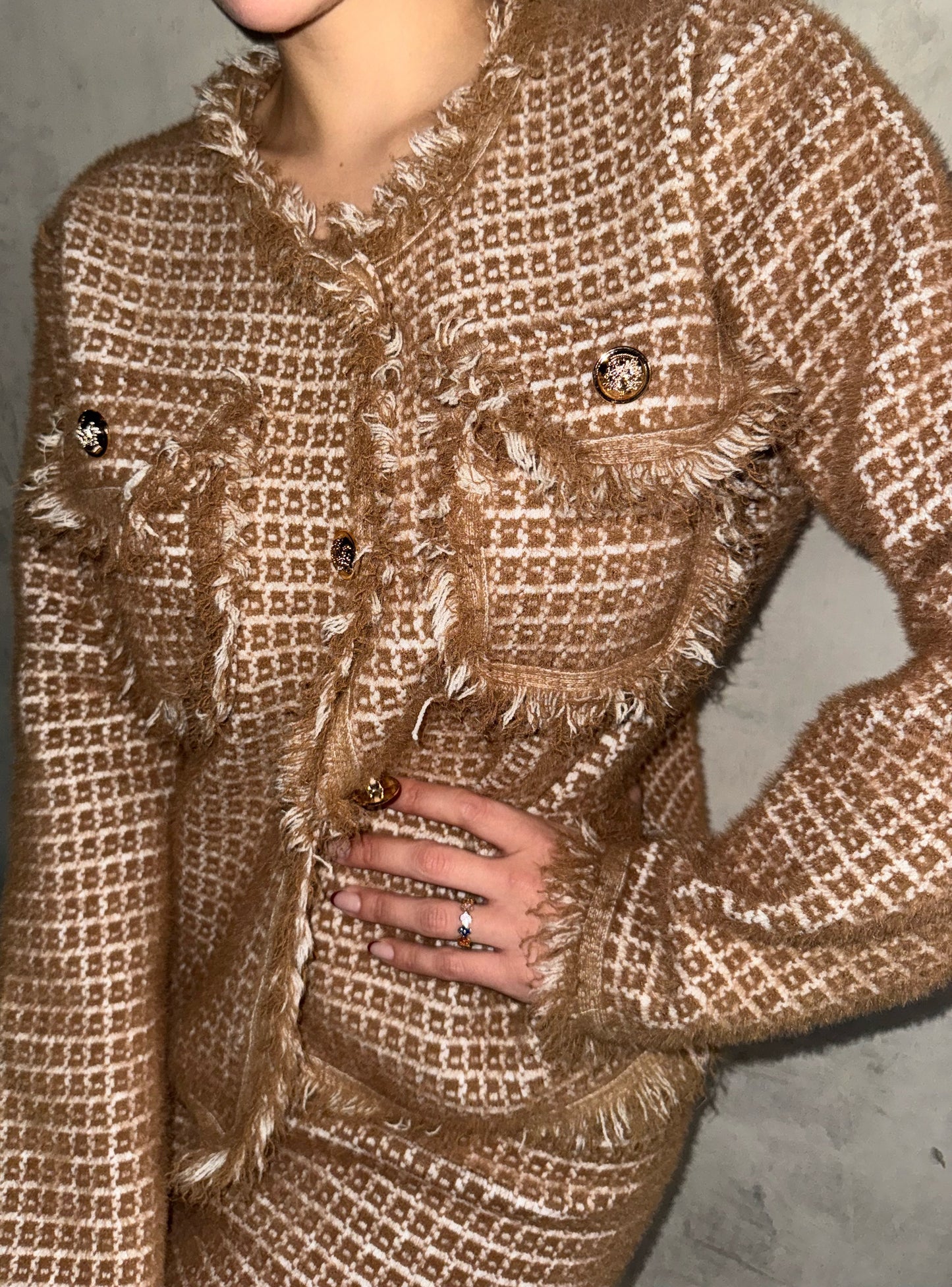 SET TWEED EMILIA  CAMEL