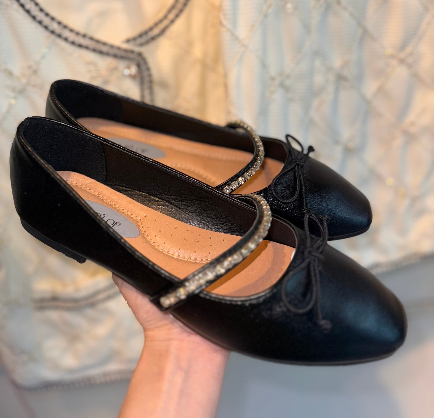 BALLERINA METALIC NEGRO